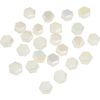 Glass cut beads hexagon White