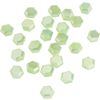 Glass cut beads hexagon Light green