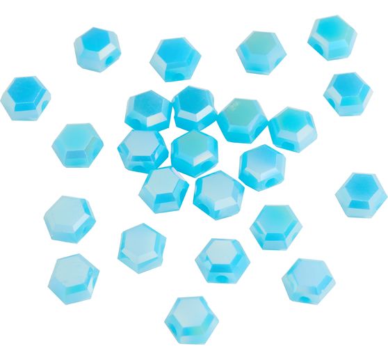 Glass cut beads hexagon