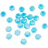 Glass cut beads hexagon Aqua