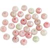Glass cut beads Pink-green mix