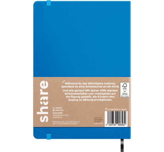 share notebook A5, dot chequered