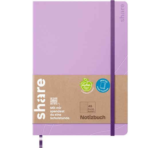 share notebook A5, dot chequered