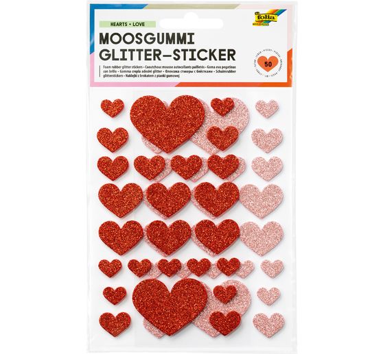 Foam rubber glitter stickers