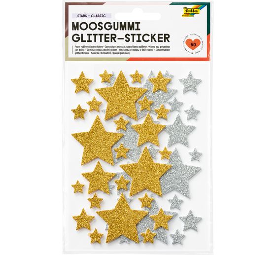 Foam rubber glitter stickers