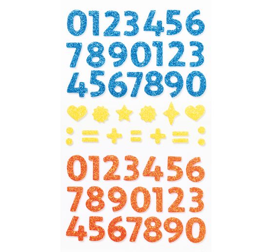 Foam rubber glitter stickers