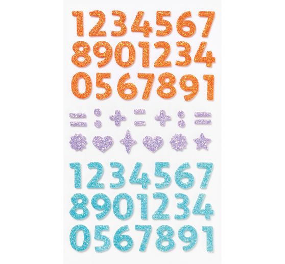 Foam rubber glitter stickers