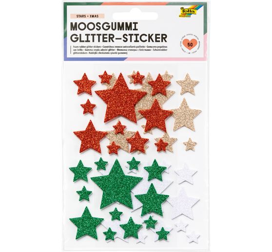 Foam rubber glitter stickers