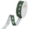 Printed ribbon "Fir trees" Dark Green