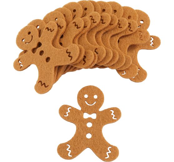Gingerbread men made from felting