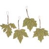 Drewniane jesienne liście z przyczepą Zielony