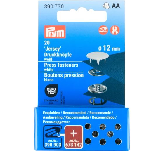 Prym Push-studs Jersey, 12 mm, 20 pieces (en)