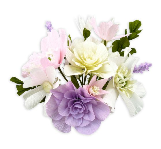 Crêpe paper flower set