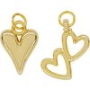 Metal charms hearts Gold