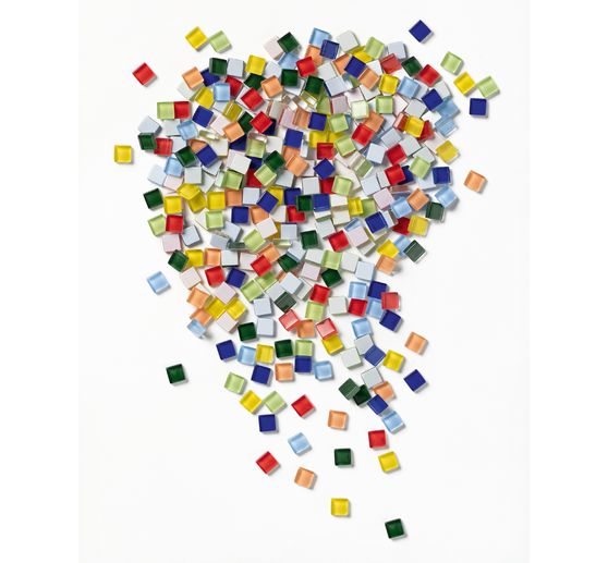 Mieszanka szklanych kamyków mozaikowych, różne kolory