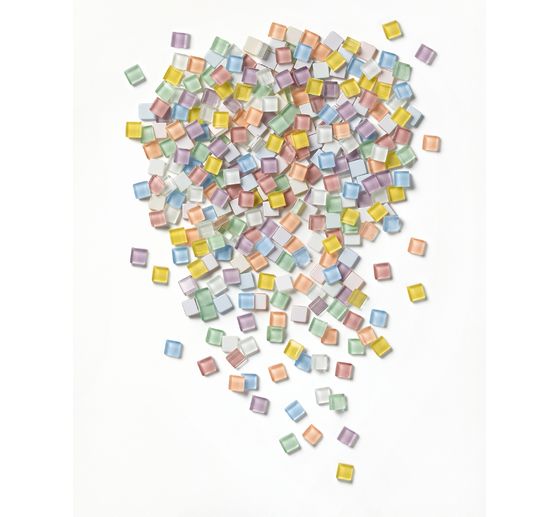 Mieszanka szklanych kamyków mozaikowych, różne kolory