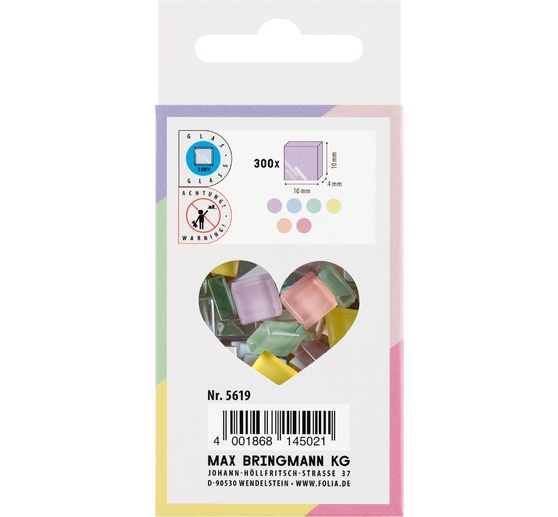 Mieszanka szklanych kamyków mozaikowych, różne kolory