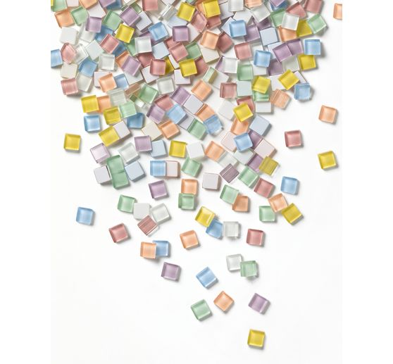 Mieszanka szklanych kamyków mozaikowych, różne kolory