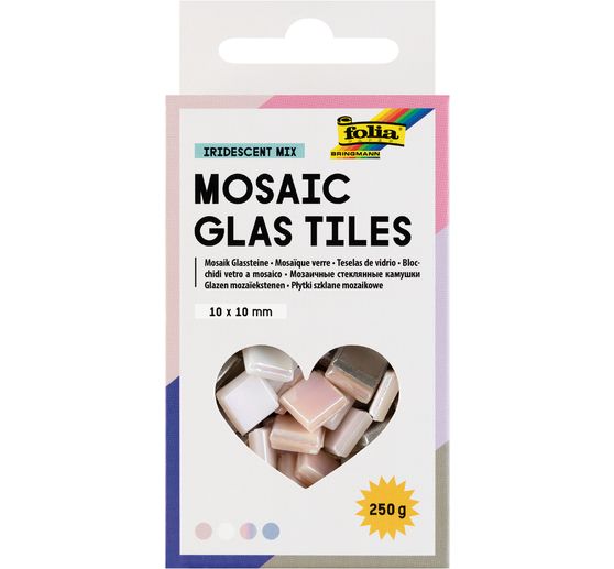 Mieszanka szklanych kamyków mozaikowych, różne kolory