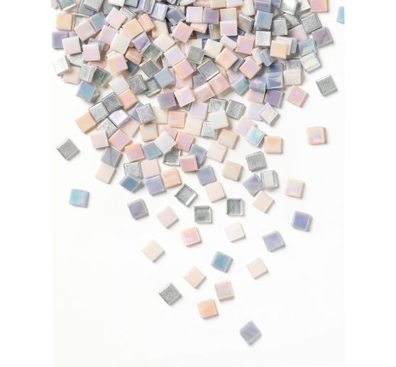 Mieszanka szklanych kamyków mozaikowych, różne kolory
