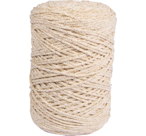 Recycled yarn with gold thread, Ø 2mm