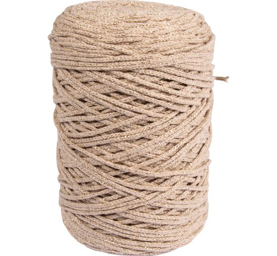 Recycled yarn with gold thread, Ø 2mm