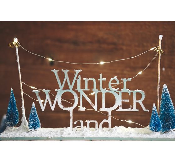 Miniaturowa choinka VBS, zestaw 16 sztuk, pokryta śniegiem