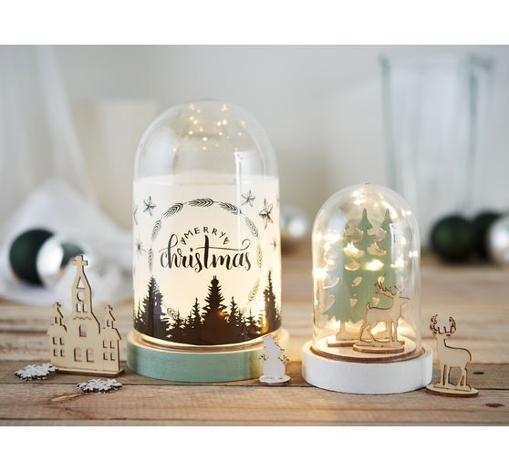 Plastic bell on base, illuminated