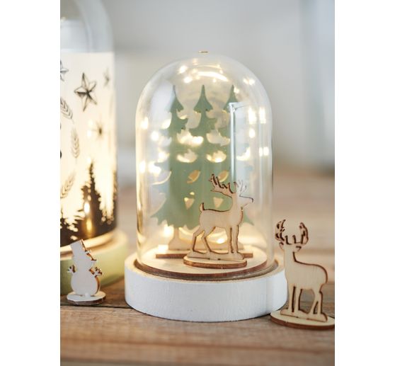 Plastic bell on base, illuminated