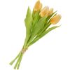 Tulips bunch with 3 flowers and 2 buds Light Yellow