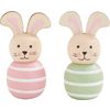 Wooden decorative bunnies Pink/Aqua