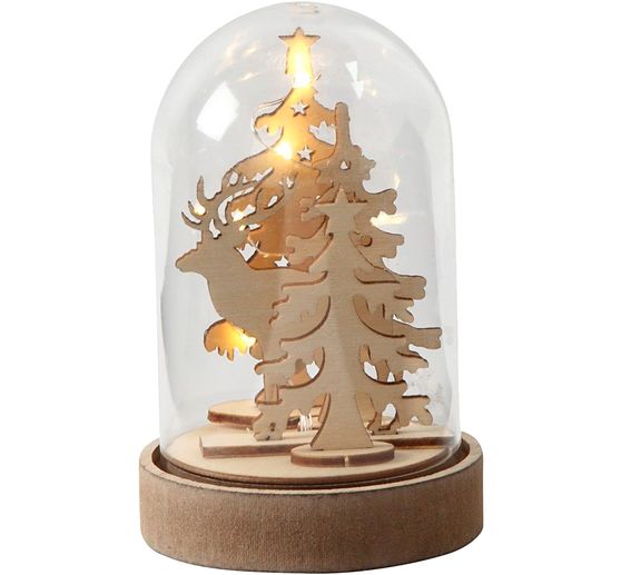 Plastic bell on base, illuminated