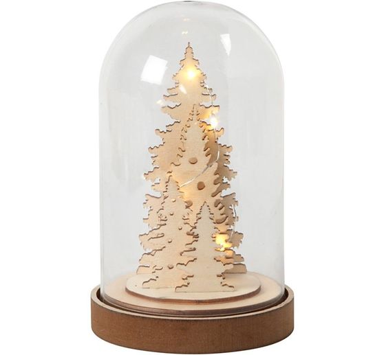 Plastic bell on base, illuminated