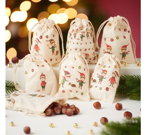 VBS Cotton bag "10 x 15 cm", 12 pieces