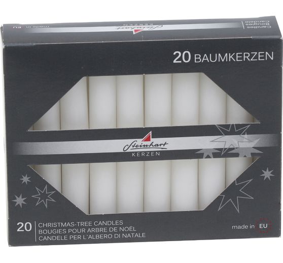 Christmas tree candles, solid‑coloured, pack of 20