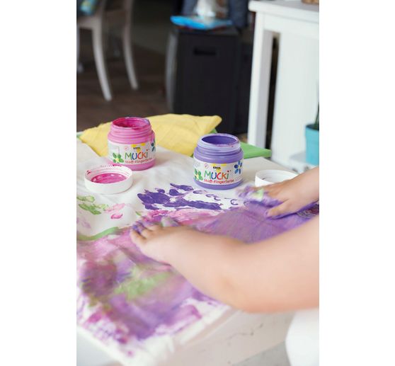 Farby do malowania palcami po tkaninach MUCKI, 150 ml