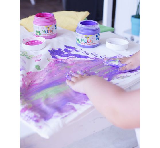 Farby do malowania palcami po tkaninach MUCKI, 150 ml
