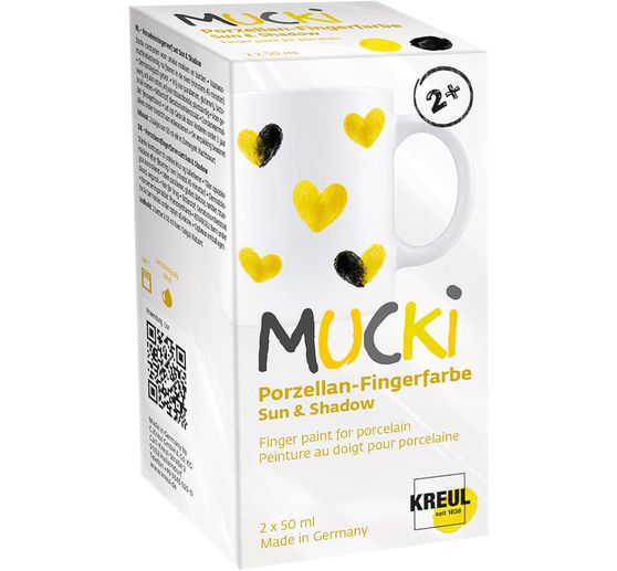 MUCKI porcelain finger paint set, 2 x 50 ml