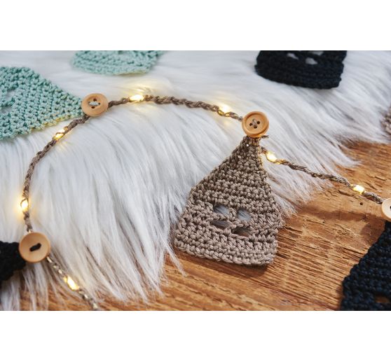 Micro LED light chain, with timer, gold colored wire, 20 LEDs