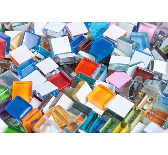 Miękkie szklane kamyki mozaikowe, "Kolorowa mieszanka", 500 g