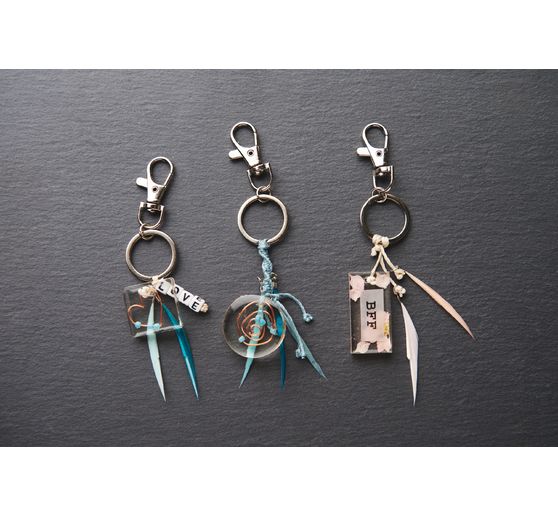 Karabińczyk VBS z breloczkiem do kluczy, Ø 25 mm, 25 szt.