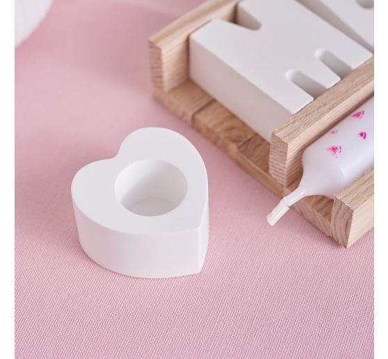 Silicone casting mould "Stick candle holder heart mini"