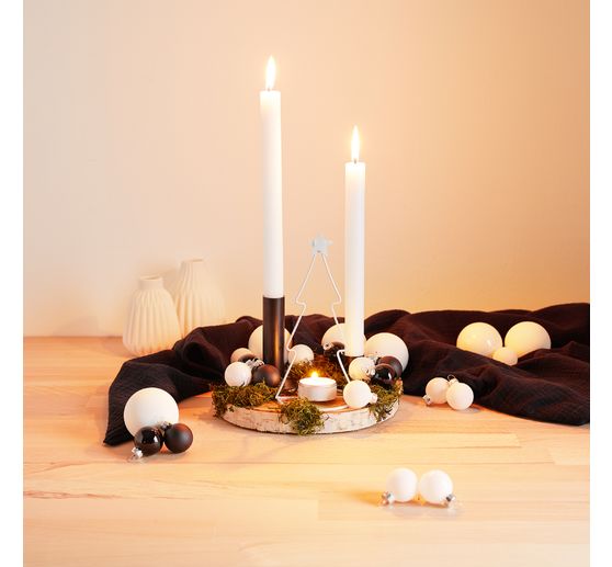 Taper candles, solid‑coloured, pack of 4