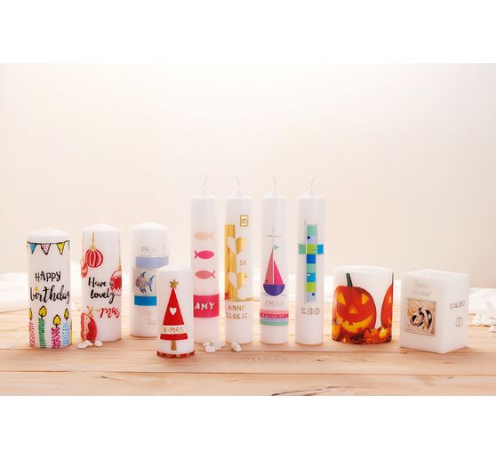 Dekoracyjne tabliczki woskowe "Pastelowe kolory", 10 x 10 cm