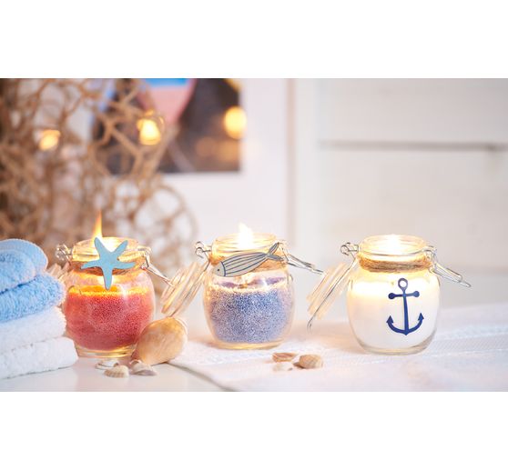 VBS Mini jar with clip closure, bulbous, 6 pieces