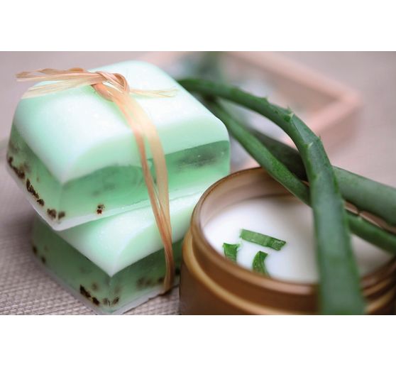 Glicerynowe ekologiczne mydło odlewnicze "Aloe Vera", przezroczyste