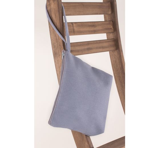 Cosmetic bag with zipper, 22 x 17 cm, Grey