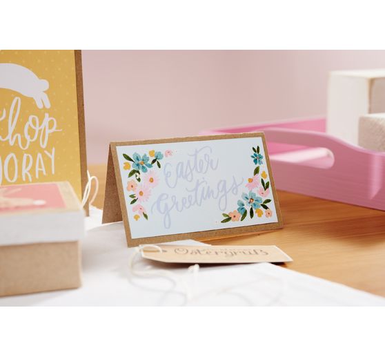 Podwójne karty z kopertami "Papier pakowy", 18 x 13 cm, 50 szt.