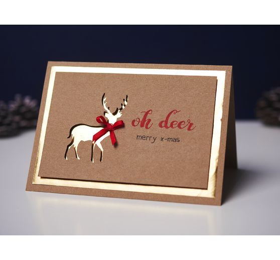 double cards with envelopes "Kraft paper", DIN A6, 50 pieces