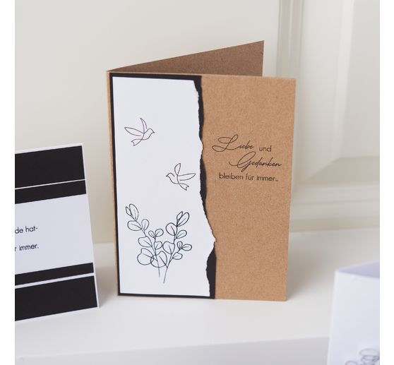 double cards with envelopes "Kraft paper", DIN A6, 50 pieces